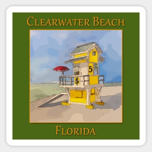 Cute lifeguard tower in Clearwater Beach Florida Magnet